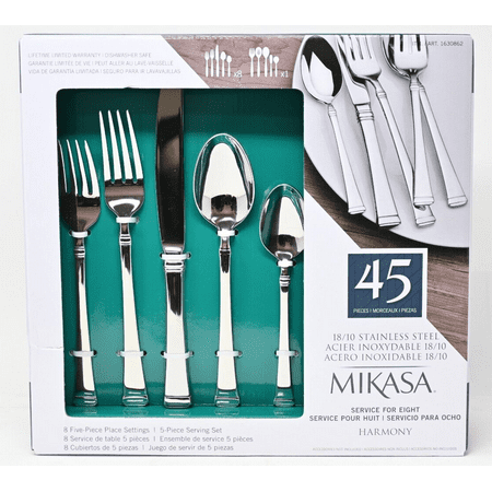 Mikasa Harmony 45-Piece Flatware Set, Service for 8, Stainless
