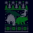 thumbnail image 2 of Junior's Lost Gods Dinosaur Ugly Christmas Sweater  Graphic Tee Navy Blue X Large, 2 of 3