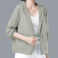 thumbnail image 6 of Baberdicy Women's Lightweight Rain Jacket - Hooded Waterproof Windbreaker with Zipper Pockets, Outdoor Sun Protection Coat (Grey | XXL), 6 of 9
