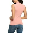 thumbnail image 6 of RYRJJ Womens Mock Turtleneck Tank Tops Sleeveless Basic Solid T-Shirts Blouse Slim Fited Stretchy Layer Tee Shirts(Pink,XXL), 6 of 9