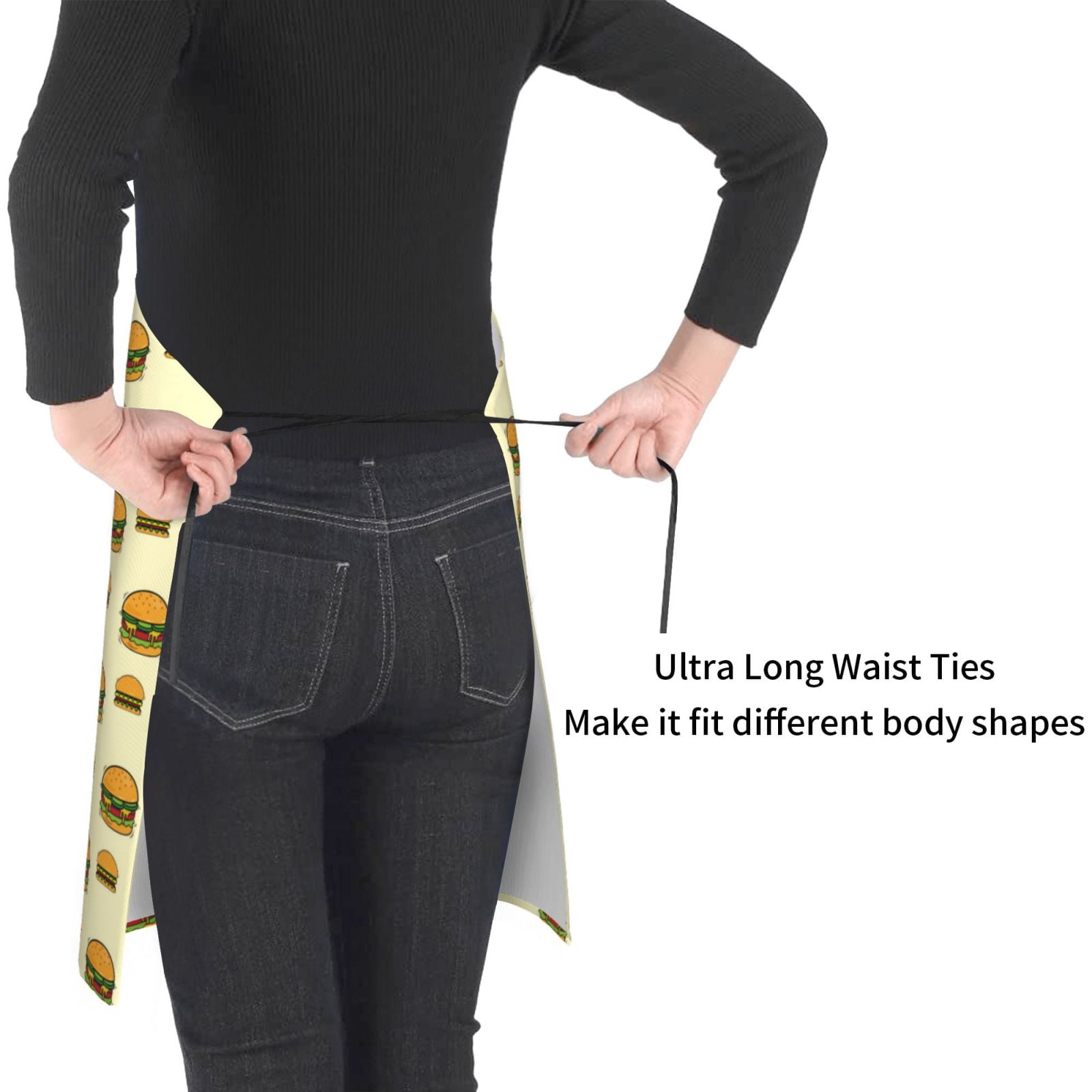 Kdxio Burgers And Hot Dogs Apron with Pockets Adjustable Kitchen Aprons for Men Women Waterproof Aprons for Cooking,Drawing,Crafting, Baking Household Cleaning