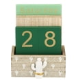 thumbnail image 1 of Unique Bargains Vintage Wood Block Perpetual Calendar, Wooden Month Week Date Display Blocks for Desk Style 2, Brown, 1 of 5