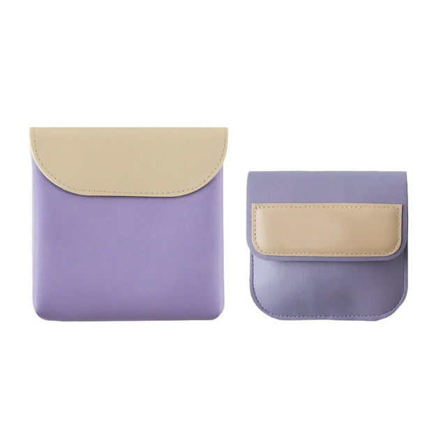 bolsas de maquillaje portátiles para mujeres, minibolsas de almacenamiento para viajes, para cosméticos, auriculares, morado