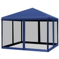 thumbnail image 2 of Outsunny 10' x 10' Pop Up Canopy Tent with Removable Mesh Netting, Easy Setup Design, Height Adjustable Party Event Shelter with Storage Bag, Blue, 2 of 9