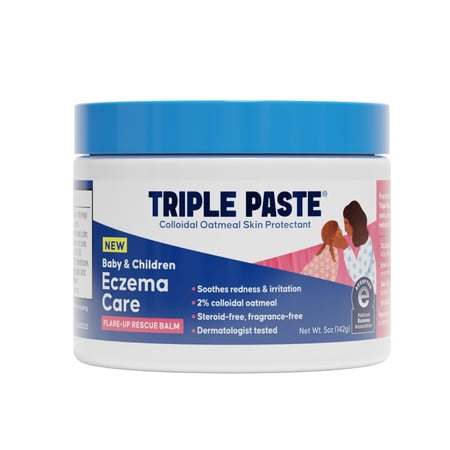 Triple Paste Baby & Children Eczema Care Flare-Up Rescue Balm, with 2% Colloidal Oatmeal & 1% Ectoin, 5 oz