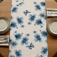thumbnail image 5 of Table Runners 72 Inches Long Dress Scarves, Navy Blue Floral Farmhouse Kitchen Table Runner, Coffee Tablerunners, Spring Flowers Rustic Butterfly 16x72 Inch, 5 of 9