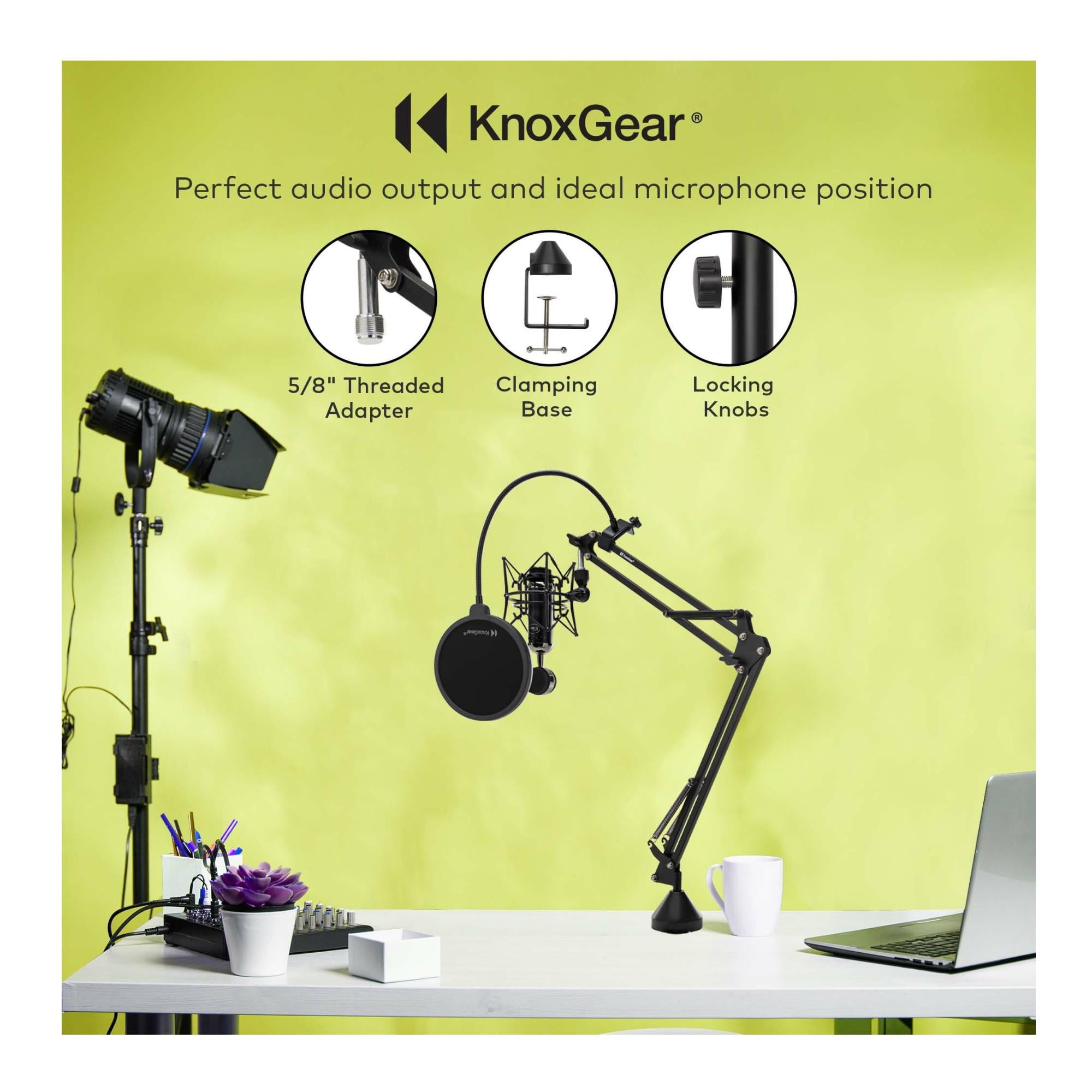 Knox Gear Professional Microphone Boom Arm - Studio Quality For Podcasting & Recording