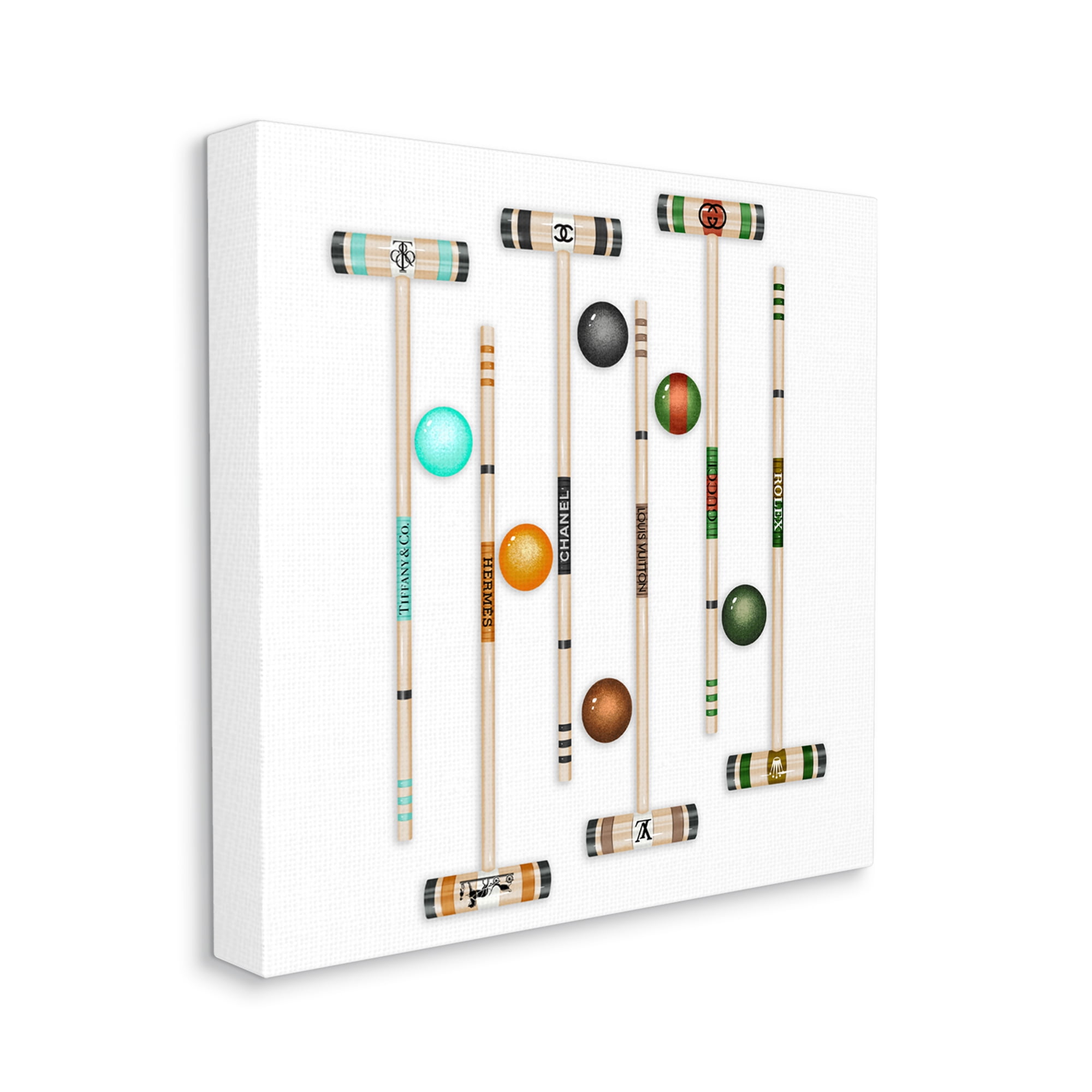 Stupell Industries Trendy Luxury Fashion Brand Croquet Game Mallets Graphic Art Gallery Wrapped Canvas Print Wall Art, Design by Ziwei Li