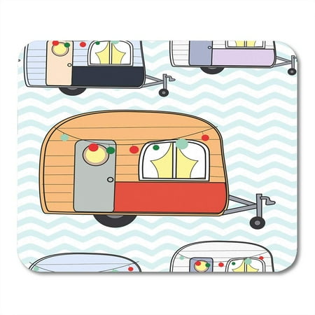 Touring Van - SIDONKU Colorful Happy Cute Adorable Caravan Camper Van Pastel Doodle Cartoon Comic Touring Mousepad Mouse Pad Mouse Mat 9x10 inch