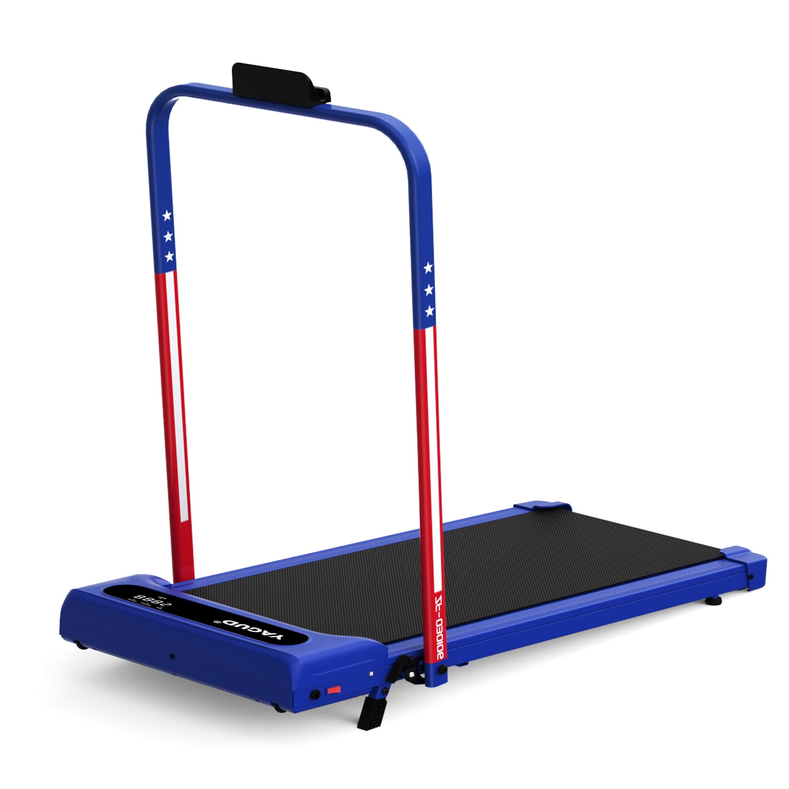 Yagud Walking Pad Treadmill with Handle Bar and Adjustable Incline, 3.8HP Portable Electric Treadmills with Wheels for Home, Home Treadmills with Incline, 0.5-3.8MPH, Blue