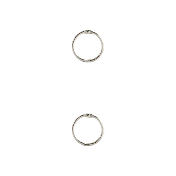 Moyic 50 piezas de anillos para carpetas, álbumes de apertura, aros para libros de hojas sueltas, Bloc de notas escolar con bisagras, Plata interior 25mm 2piezas