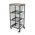 thumbnail image 2 of Contemporary Home Living 32" Black and Brown 3 Wire Drawer Storage Cabinet, 2 of 3
