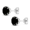 thumbnail image 3 of Gem Stone King 2.20 Ct Round Black AAA Diamond 18K White Gold Stud Earrings for Women Men, 3 of 6