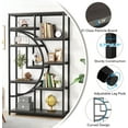 thumbnail image 7 of Industrial 5 Tier Etagere Bookcase Freestanding Tall Bookshelves Display Shelf Storage Organizer with 9-Open Storage, 7 of 7