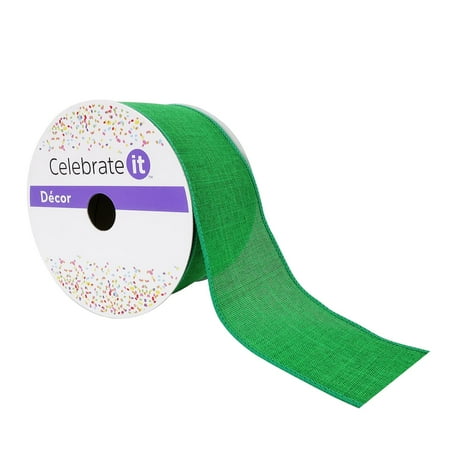UPC: 0191518419764 | 2.5 Faux Linen Wired Ribbon by Celebrate It™