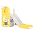 thumbnail image 4 of Toddler Climber and Slide Set 4 in 1, Kids Playground with Basketball Hoop, Kids Climber & Slide Playset, Yellow, 4 of 9