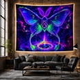 thumbnail image 5 of Fantasy Moth With Glowing Energy Portal in Cosmic Background, Mystical Psychedelic for Dark Art Lovers, Fantasy Wall Art Decor, Halloween Gift, Tapestry Wall Hanging for Bedroom and Living Room, 5 of 6