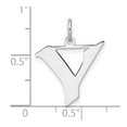 thumbnail image 2 of Auriga Sterling Silver Rhodium-plated Artisan Block Letter Y Charm for Women (L-21.35 mm, W-17.25 mm), 2 of 6