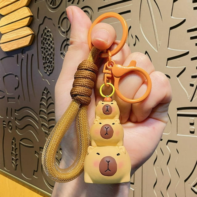 Creative Capibala Capybara Series Keychain Cartoon Cute Doll Couple Car Bag Key Chain Pendant Charming Capibala Keyring Gift
