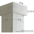 thumbnail image 4 of Ekena Millwork 6"W x 16'H Rough Cedar Endurathane Faux Wood Non-Tapered Square Column Wrap w/ Standard Capital & Base, 4 of 13