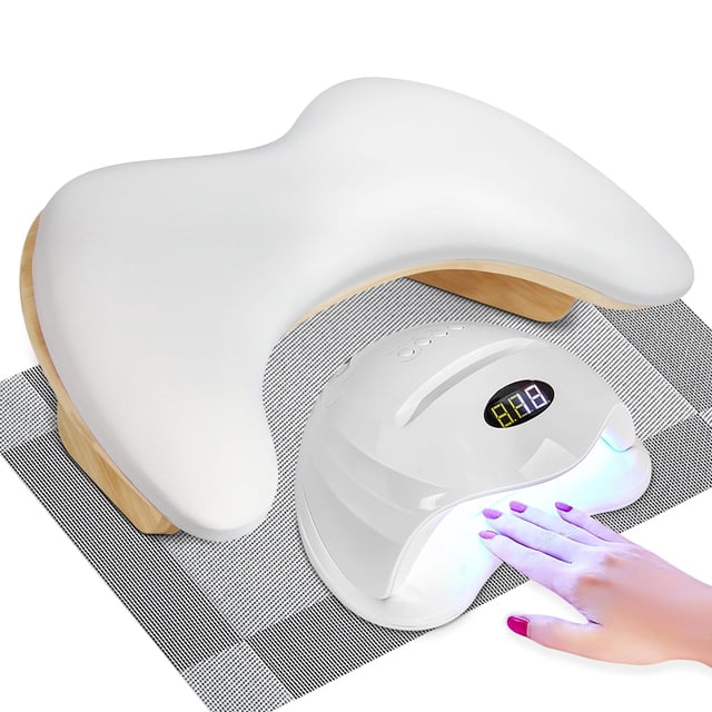 Reposabrazos para Nails Tech, cojín para reposabrazos de uñas con alfombrilla para mesa de uñas, reposabrazos en forma de U, reposamanos para Nails Tech, soporte para reposamanos de manicura con sopor