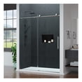 thumbnail image 5 of Mountain 60-inch Reversible Frameless Sliding Deco-Glass Shower Door with Soft-Close System in Brushed Nickel Finish, 5 of 13