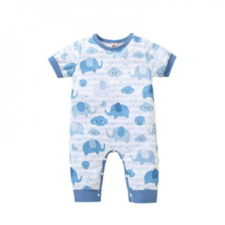 

Patgoal Baby Unisex Rompers Clothing Summer Newborn Boy Girls Bodysuit Toddler Baby Cartton Print Short-sleeved Jumpsuir 0-12Months