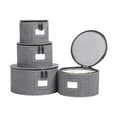 thumbnail image 1 of Contenedores de almacenamiento de placa de 4 piezas fundas de concha dura, organizador de platos resistentes, espesas cajas de almacenamiento para los, 1 of 10