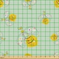 thumbnail image 2 of Ambesonne Bees Fabric by the Yard Upholstery, Happy Floral Hearts Cartoon, 5 Yards, Pale Green Earth Yellow, 2 of 5