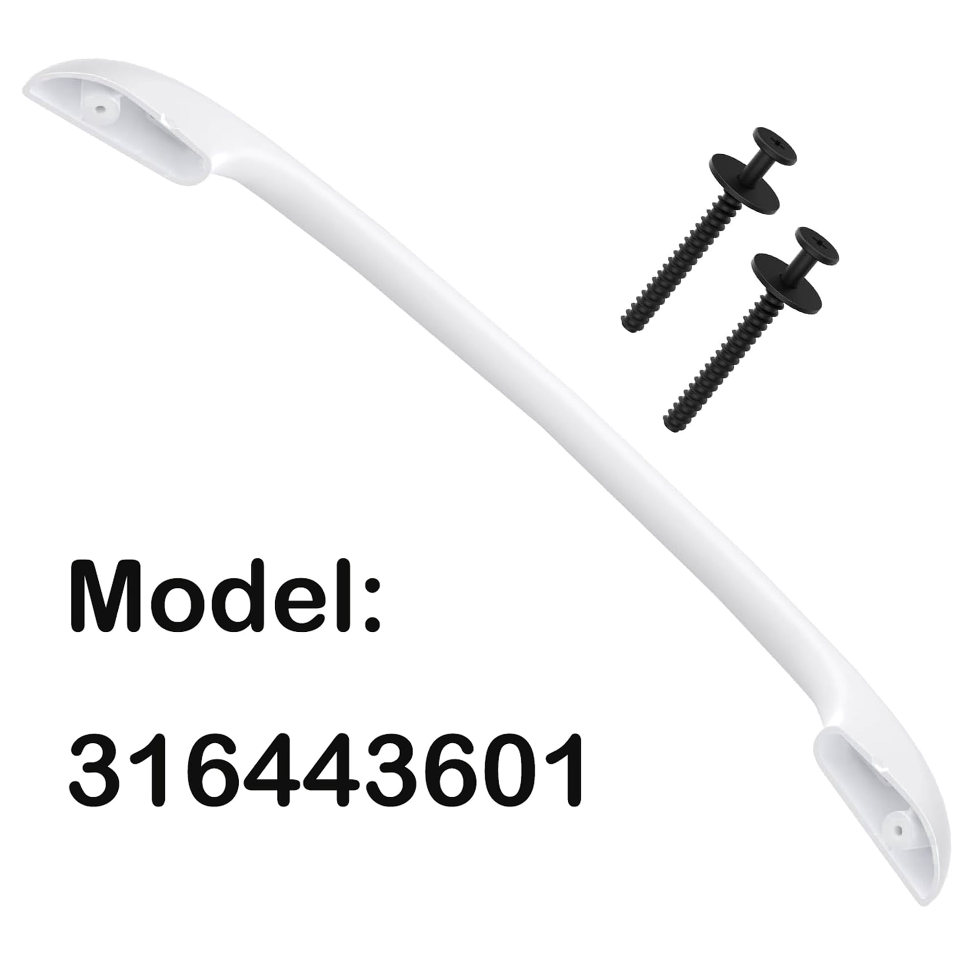 Oven Door Handle 316443601 Replacement Compatible with Frigidaire Kenmore Electrolux Electric Range Oven Stove, 2 pack 316433300 Oven Door Handle Screws