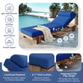 thumbnail image 2 of 78.8'' Outdoor Patio Chaise Lounge Chair, Acacia Wood Adjustable Recliner with Headrest and Retractable Side Tray, 3-Position Backrest, 400 lbs Capacity for Poolside Garden Beach, 2 of 7