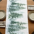 thumbnail image 5 of Forest Green 120 Inch Table Runner, Spring Summer Watercolor Pine Tree Farmhouse Dresser Scarf Cotton & Linen Tablerunner for Dining/Kitchen Island/Holiday Party Décor 13" x 120", 5 of 9