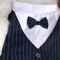 thumbnail image 4 of Happy Date Dog Shirt Pet Tuxedo Clothes, Suit Bow Tie Costumes, Dogs Formal Apparel Outfit with Blue Tie, Puppy Prince Wedding Bow Tie Gentleman Jacket for Small Medium Dogs Cats, Cosplay, 4 of 7