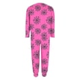 thumbnail image 7 of Xijirk Women Halloween Pajama Set Long Sleeve Boat Neck Top with Jogger Pants Spider Web Print Loungewear for Sleepwear and Holiday Party,Hot Pink,L, 7 of 7