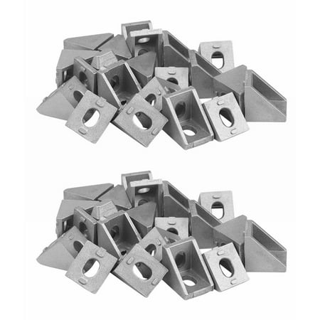 

40Pcs 2020 Corner Fitting Angle Aluminum 20 X 20 L Connector Bracket Fastener Match Use 2020 Industrial Aluminum