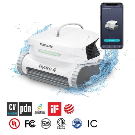 Hydro 4 Corded Pool Robot Vaacuum Cleaner with App Control 5070 GPH Strong Suction Power Wall-climing Waterline Floor Deep Cleaning for Inground Pools