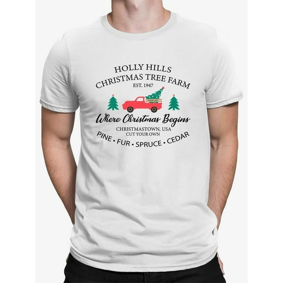 Vintage Christmas Tree Truck T-shirt Men's