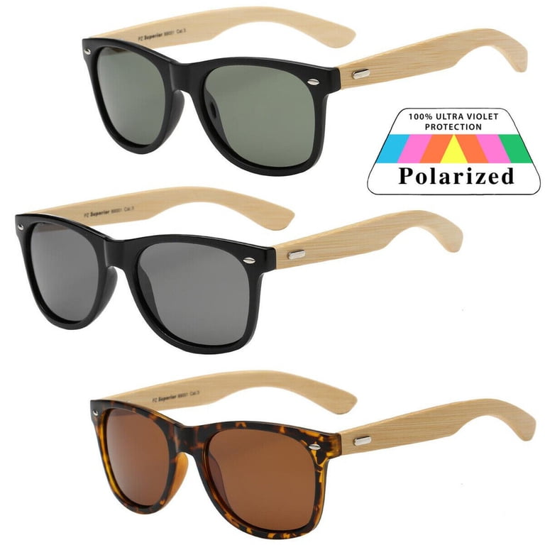 Polarized Bamboo Wooden Sunglasses Men Women Retro Iconic  display picture 3