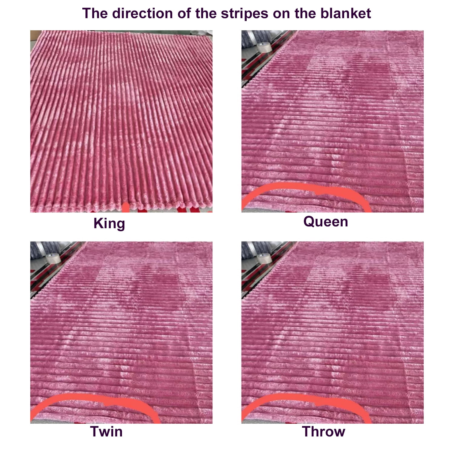 Twin Size Fleece Blanket for Couch Bed - Super Soft Cozy Bed Blanket for Women,3D Striped Lightweight Blanket, All Seasons Flannel Blanket for Bed, 60x80 Inches, Pink