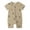 Khaki, variant on Einccm Unisex Baby Short Sleeve Romper - Soft German Velvet Jumpsuit with Easy Front Zipper and Moon Star Print - Breathable Summer Thin Crawler Pajamas for Infants and Toddlers 3-36 Months