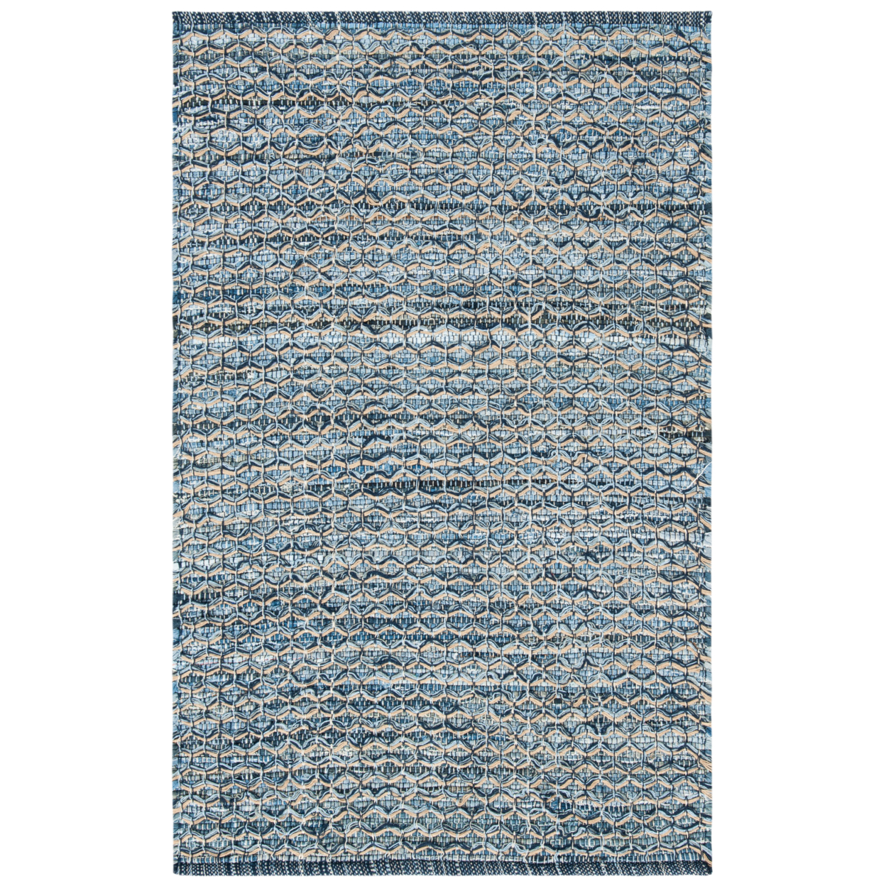 SAFAVIEH Montauk Jamaar Braided Trellis Runner Rug, Blue, 2'3" x 7'