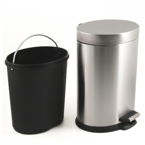 Oval Stainless Steel Step Style Waste Bin