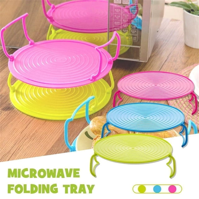 Pallet Rack 2-Tier Microwave Steaming Rack Tray Heat-Resistant Stackable Steam Cooking Rack for Vegetables Meat Seafood(1-Piece) Rkxzt