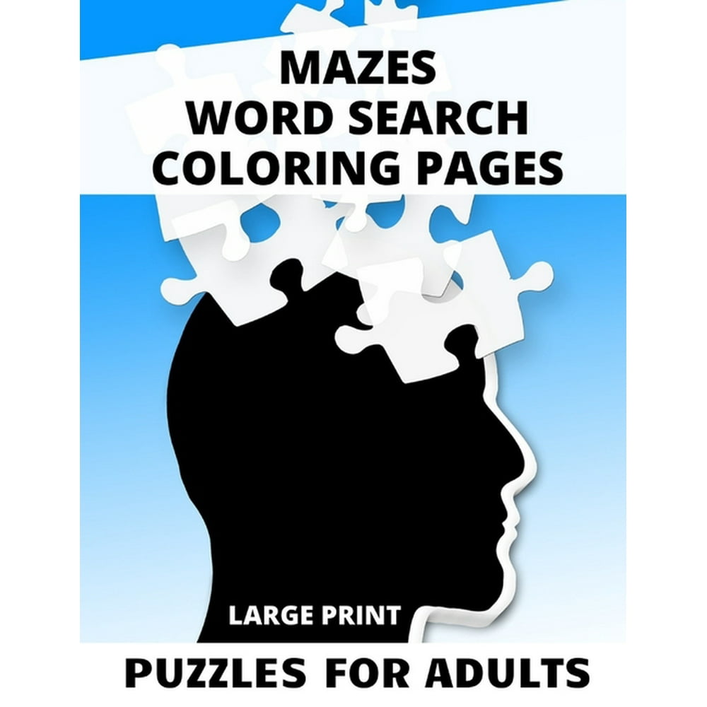 mazes word search coloring pages puzzles for adults large