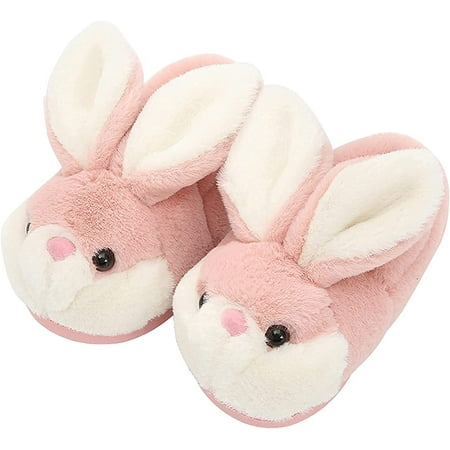 

CoCopeaunt Fuzzy Bunny Slippers for Girls Warm Winter Slippers Women Home Slippers Plush Animal Slippers Pink Slippers