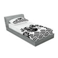thumbnail image 2 of Ambesonne Floral Fitted Sheet & Pillow Sham Set, Black Swans and Flowers, Twin, Black White, 2 of 2