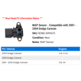 thumbnail image 2 of MAP Sensor - Compatible with 2001 - 2004 Dodge Caravan 2002 2003, 2 of 2