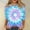 Multicolor 2, variant on BRGZLK Womens 3/4 Length Sleeve Tops Summer Fashionable Tie Dye Printed Blouse Casual Loose Round Neck Top 2025 Clothes Multicolor XXL