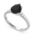 thumbnail image 2 of Diamond-Capitals 2.30 Carat Shiny Natural Diamond Black Onyx Gemstone Proposal Ring for her Solid 14K White Gold Size 8.5, 2 of 8