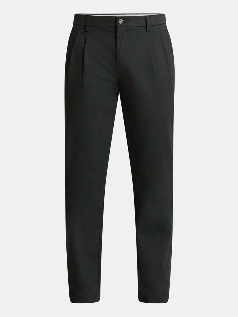 George Men's Premium Pleated Khaki Pants - Comfort Waist, Wrinkle